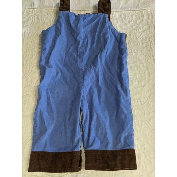 Just Ducky Boys Sz. 9mo. Blue & Brn Corduroy Overalls. Classic, Adorable - Picture 5 of 6